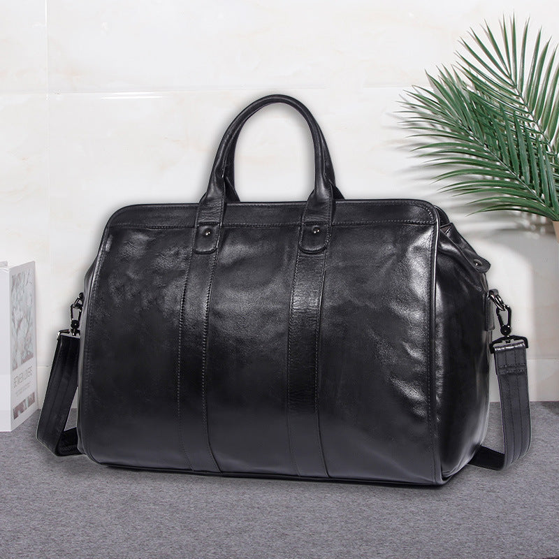 Large Capacity Genuine Leather Travel Luggage Bag Cowhide Handbag CJD