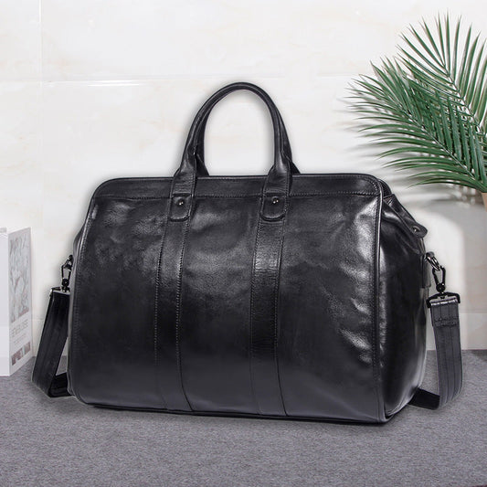 Large Capacity Genuine Leather Travel Luggage Bag Cowhide Handbag CJD