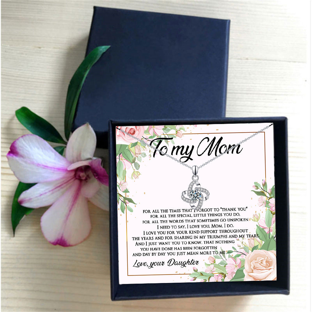 Four-Leaf Clover Lucky Necklace Mother's Day Gift Box Gift CJD