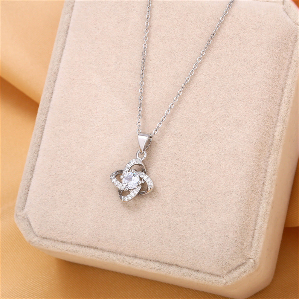 Four-Leaf Clover Lucky Necklace Mother's Day Gift Box Gift CJD