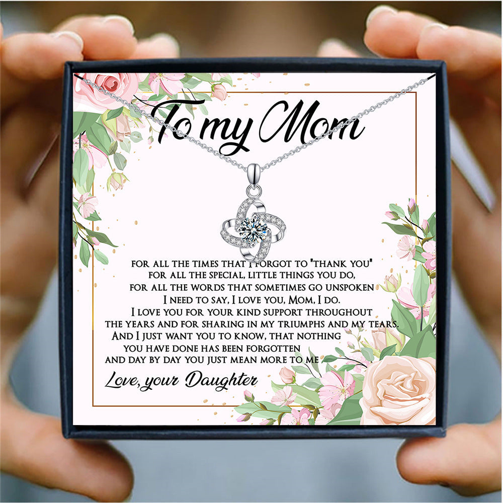Four-Leaf Clover Lucky Necklace Mother's Day Gift Box Gift CJD