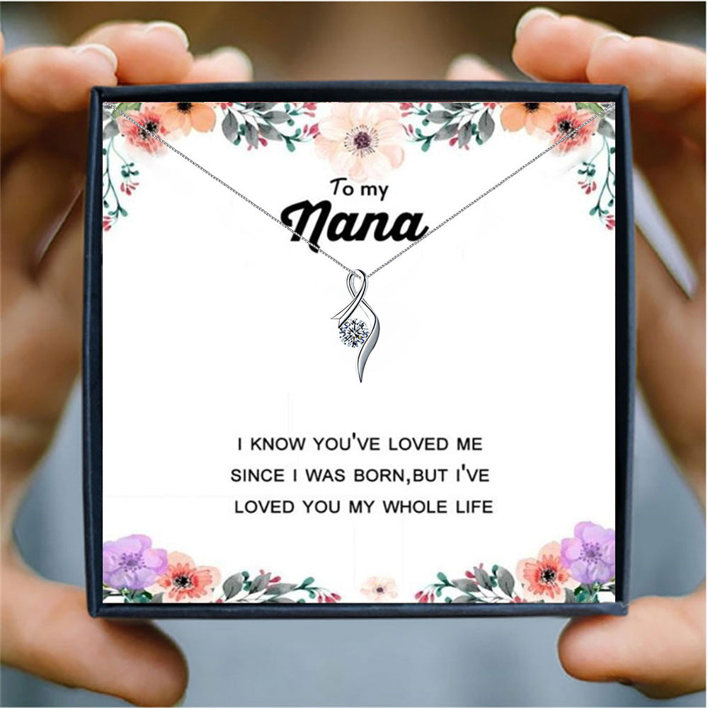 Four-Leaf Clover Lucky Necklace Mother's Day Gift Box Gift CJD