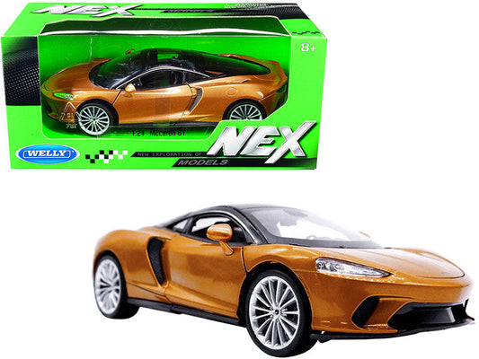 McLaren GT Gold Metallic with Black Top "NEX Models" 1/24 Diecast Model Car by Welly Welly