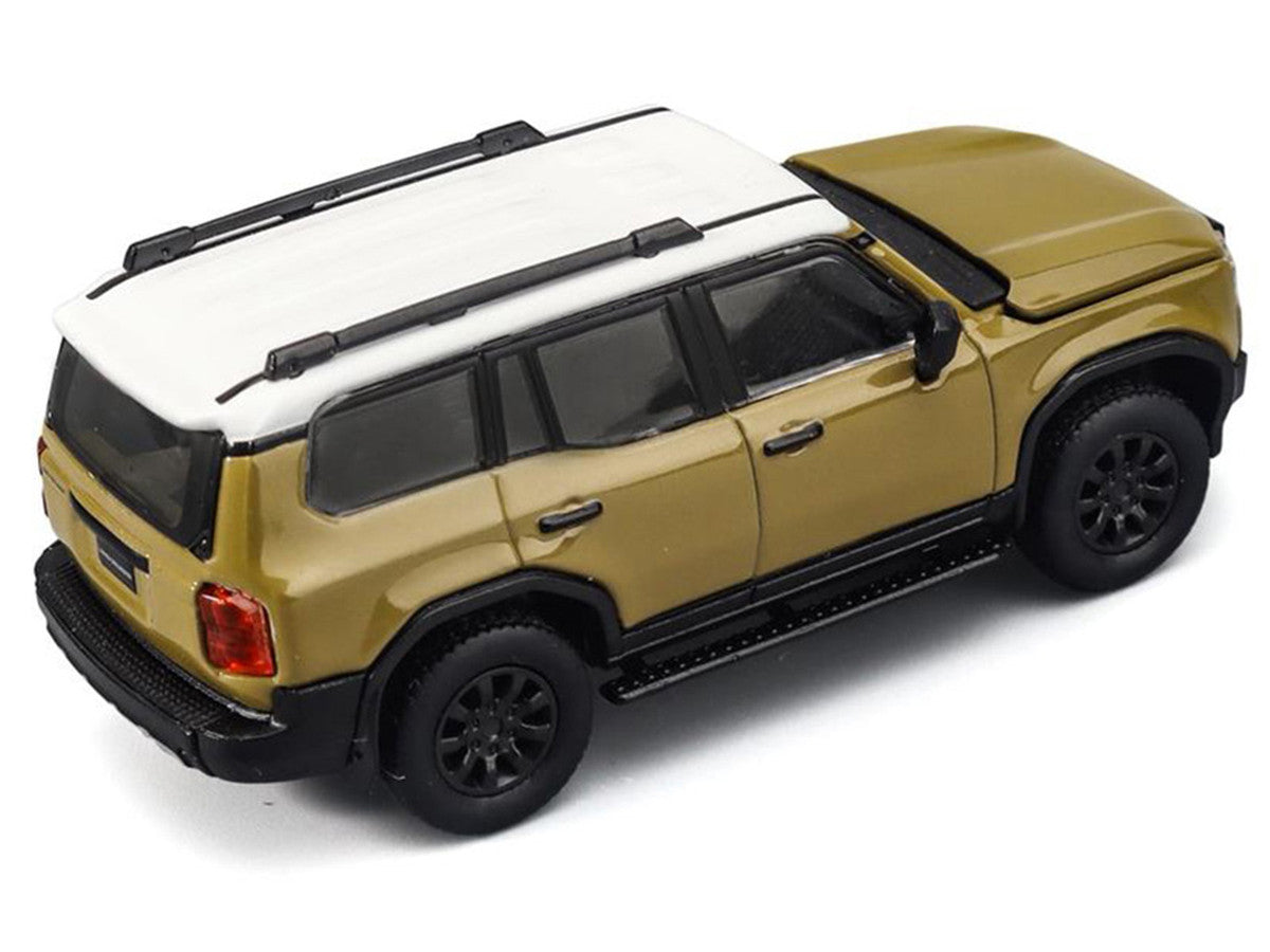 Toyota Land Cruiser 250 Sand with White Top 1/64 Diecast Model Car by Trends Hobby-1