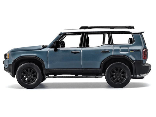 Toyota Land Cruiser 250 Blue with White Top 1/64 Diecast Model Car by Trends Hobby-0