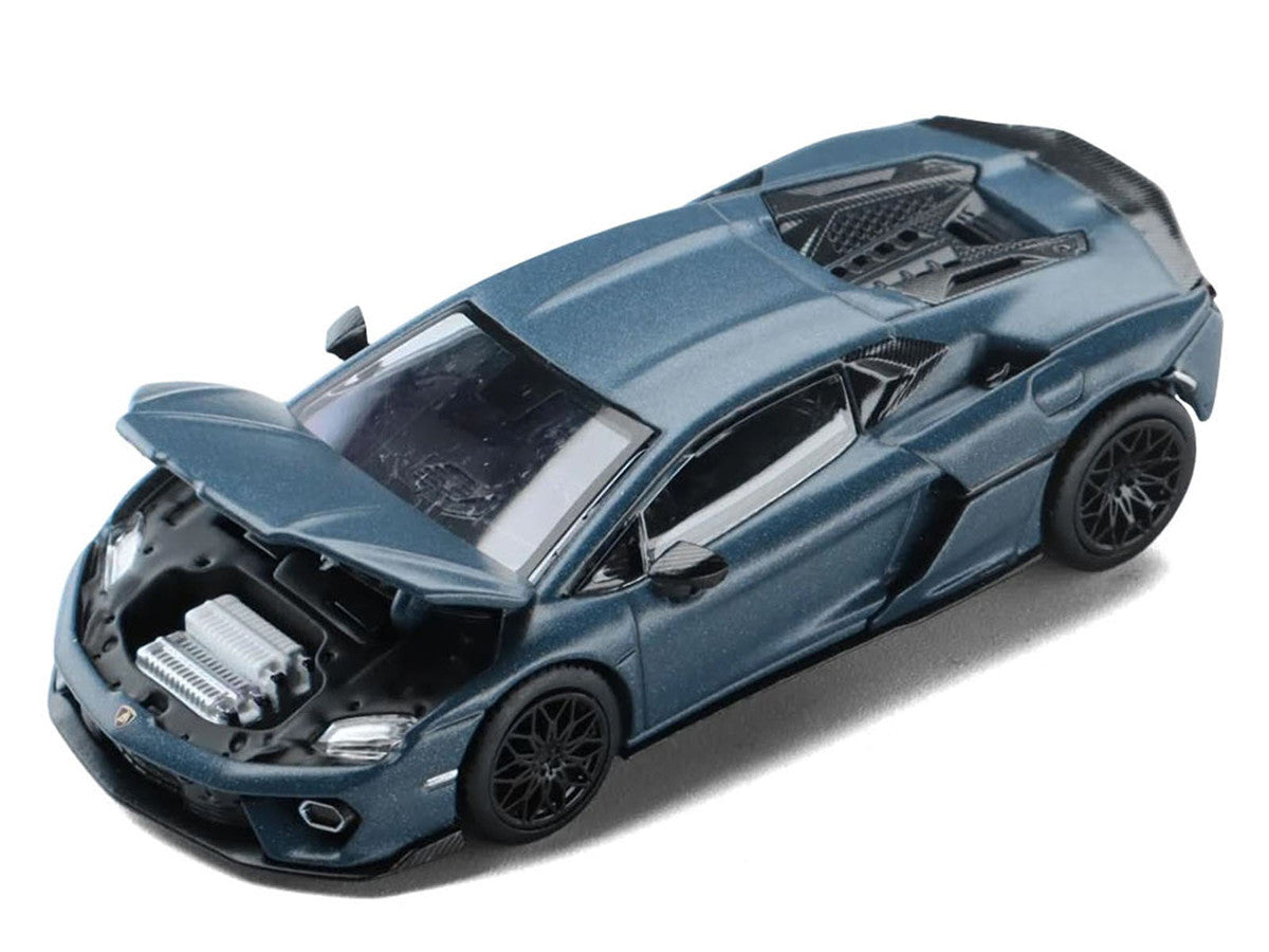 Lamborghini Temerario Matt Blue Metallic 1/64 Diecast Model Car by Trends Hobby Trends Hobby