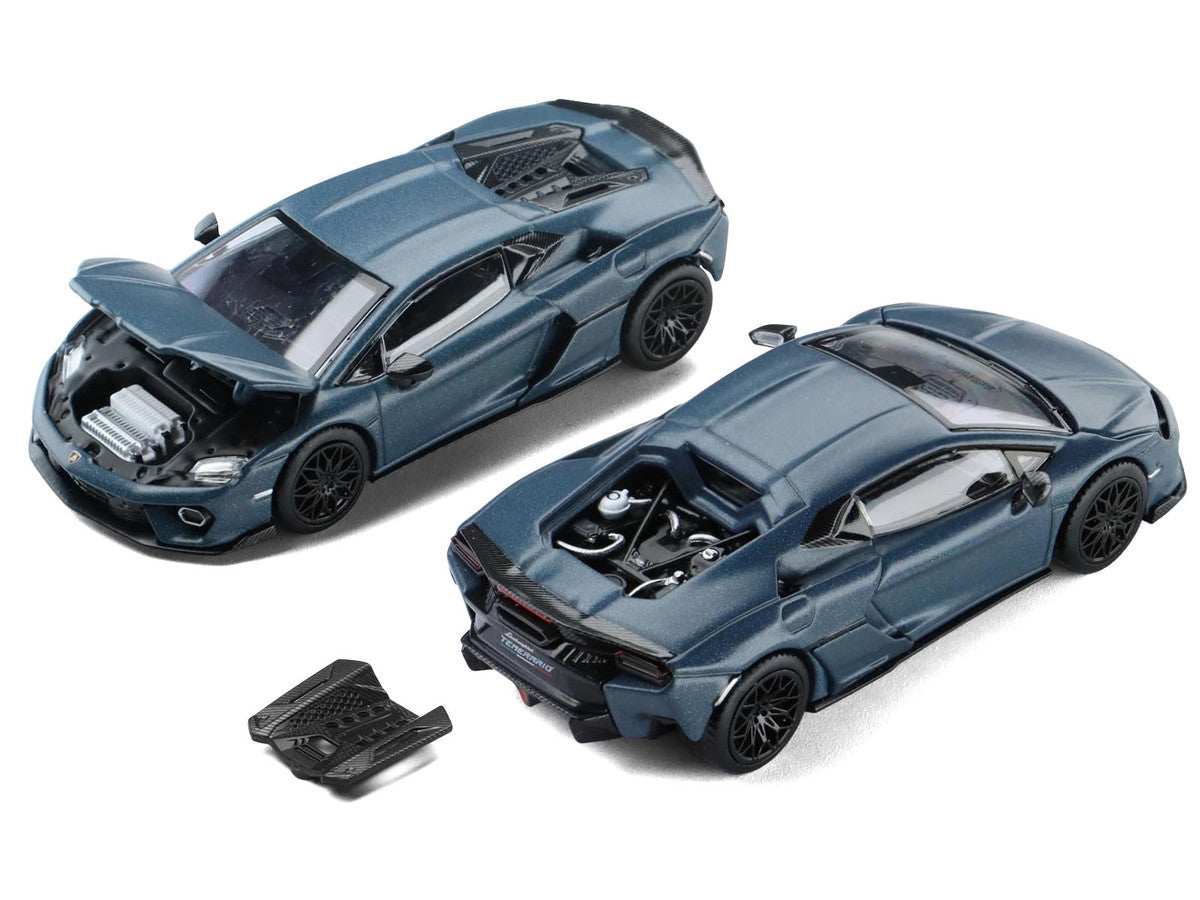 Lamborghini Temerario Matt Blue Metallic 1/64 Diecast Model Car by Trends Hobby Trends Hobby