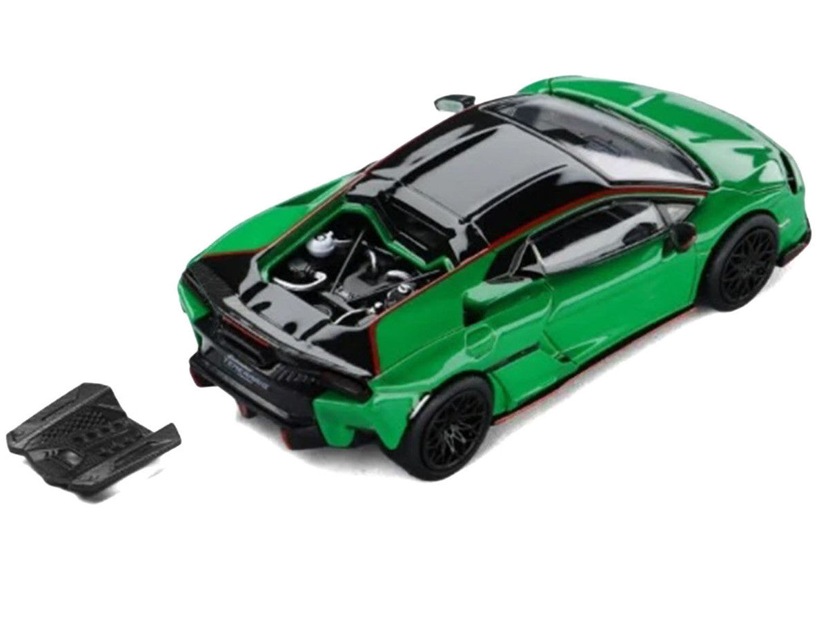 Lamborghini Temerario Green with Black Topdie 1/64 Diecast Model Car by Trends Hobby Trends Hobby