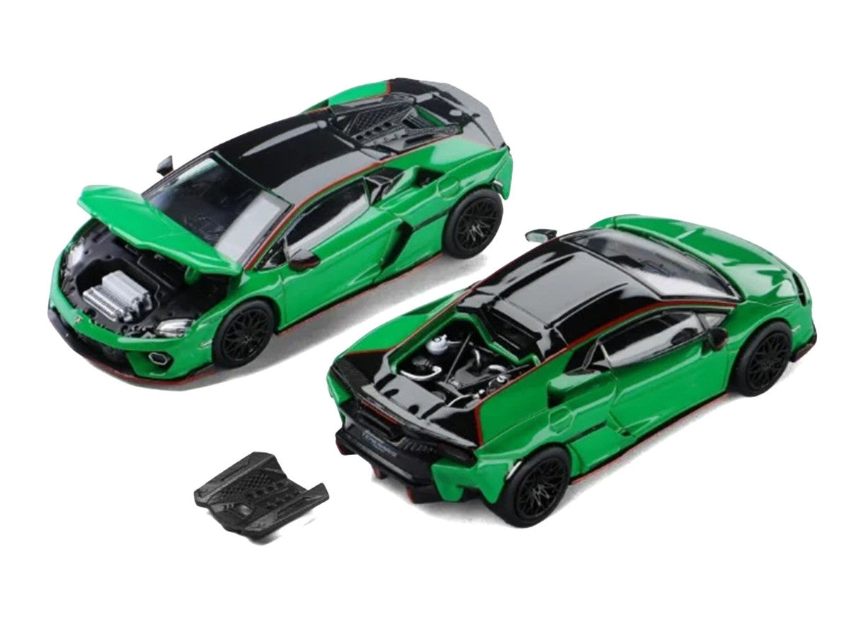 Lamborghini Temerario Green with Black Topdie 1/64 Diecast Model Car by Trends Hobby Trends Hobby