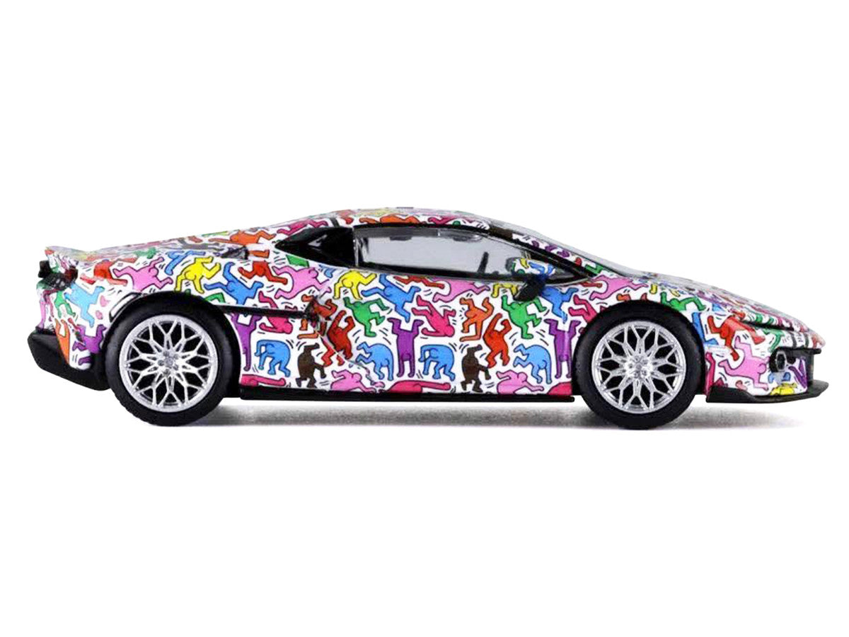 Lamborghini Temerario "Keith Haring Livery" White with Graphics 1/64 Diecast Model car by Trends Hobby Trends Hobby