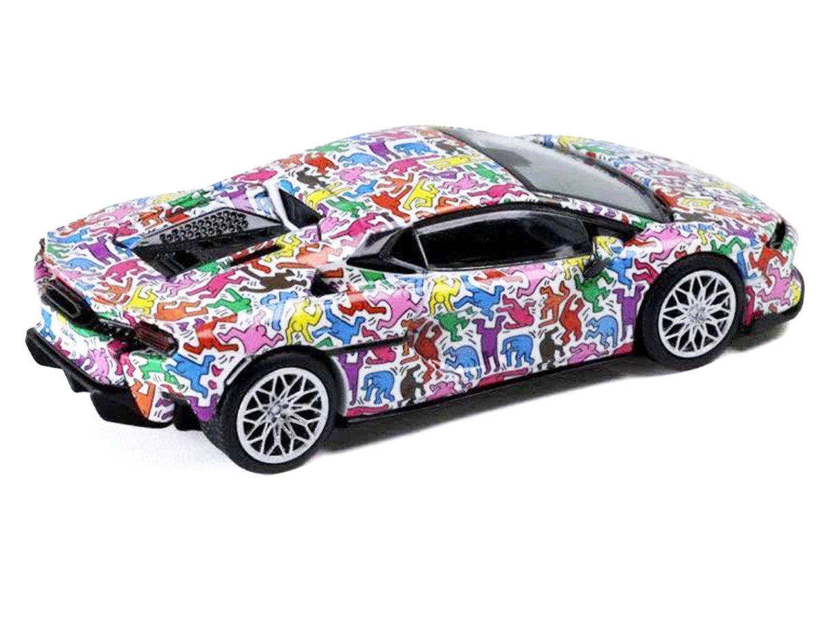 Lamborghini Temerario "Keith Haring Livery" White with Graphics 1/64 Diecast Model car by Trends Hobby Trends Hobby