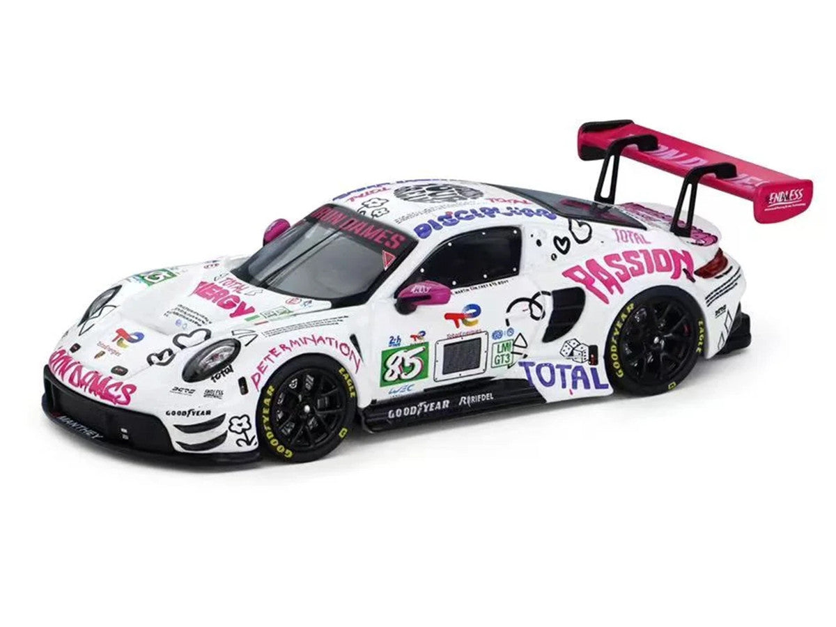 Porsche 911 GT3 R (992) #85 Sarah Bovy - Rahel Frey - Celia Martin "Iron Dames" LMGT3 Class "24 Hours of Le Mans" (2025) 1/64 Diecast Model Car by Trends Hobby Trends Hobby