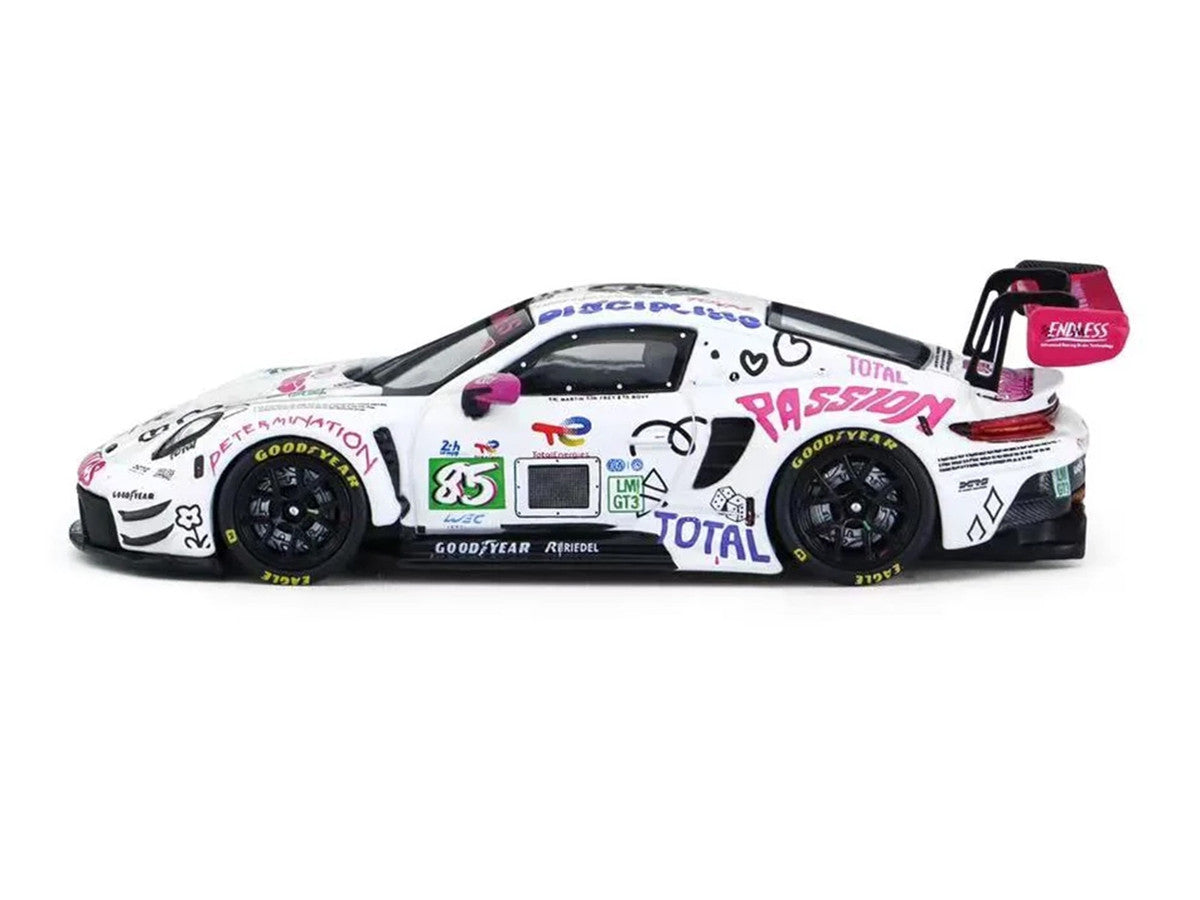 Porsche 911 GT3 R (992) #85 Sarah Bovy - Rahel Frey - Celia Martin "Iron Dames" LMGT3 Class "24 Hours of Le Mans" (2025) 1/64 Diecast Model Car by Trends Hobby Trends Hobby