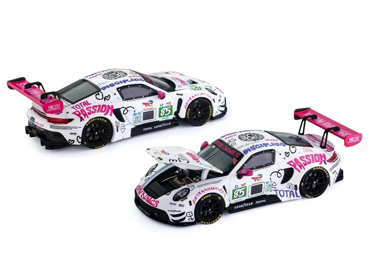 Porsche 911 GT3 R (992) #85 Sarah Bovy - Rahel Frey - Celia Martin "Iron Dames" LMGT3 Class "24 Hours of Le Mans" (2025) 1/64 Diecast Model Car by Trends Hobby Trends Hobby