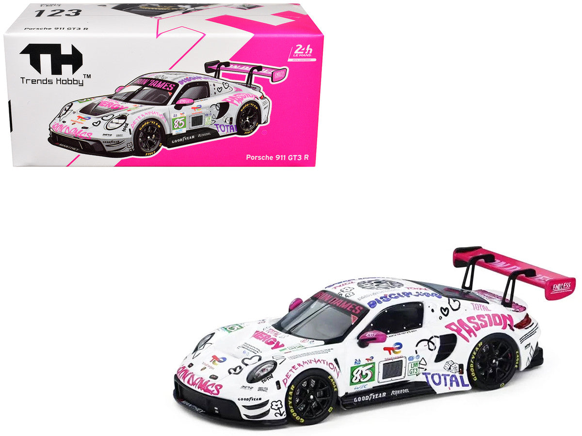 Porsche 911 GT3 R (992) #85 Sarah Bovy - Rahel Frey - Celia Martin "Iron Dames" LMGT3 Class "24 Hours of Le Mans" (2025) 1/64 Diecast Model Car by Trends Hobby Trends Hobby