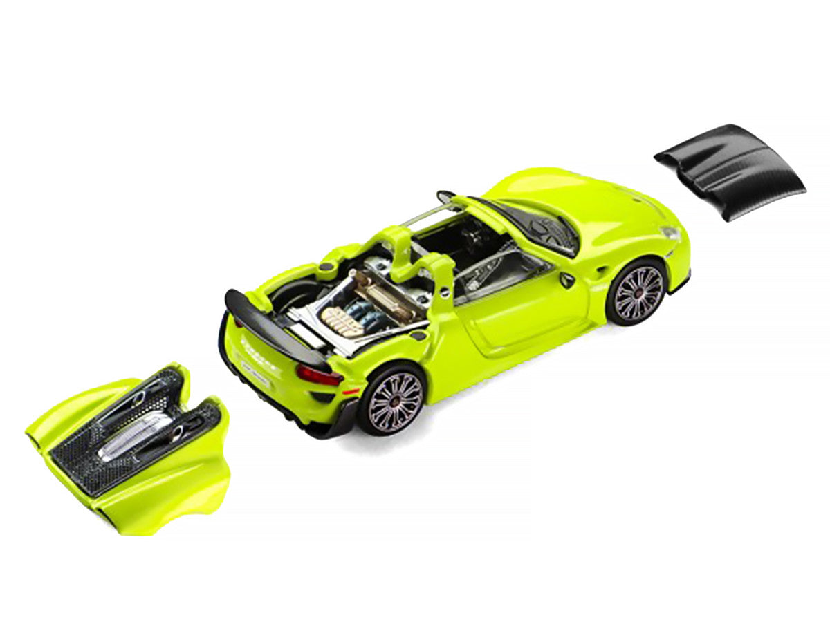 Porsche 918 Spyder Acid Green with Carbon Top 1/64 Diecast Model Car by Trends Hobby Trends Hobby