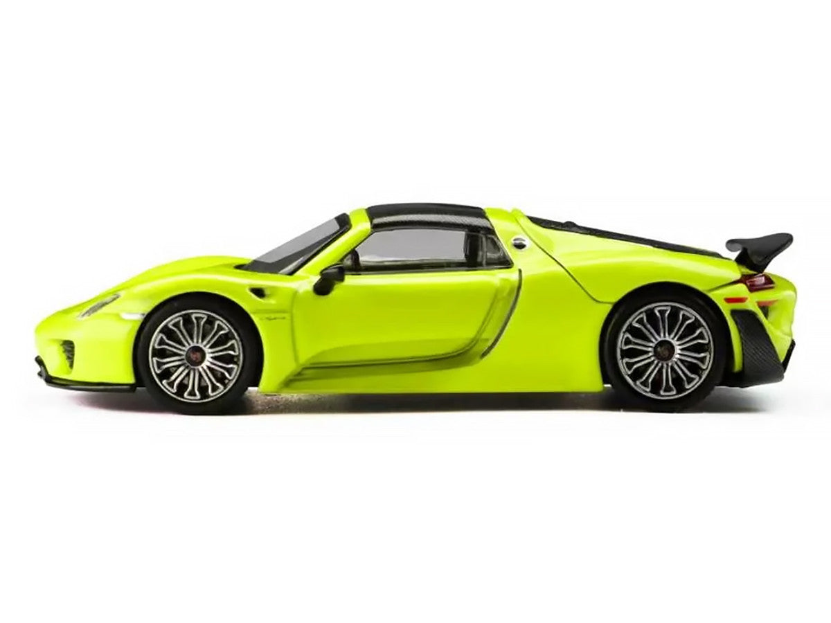 Porsche 918 Spyder Acid Green with Carbon Top 1/64 Diecast Model Car by Trends Hobby Trends Hobby
