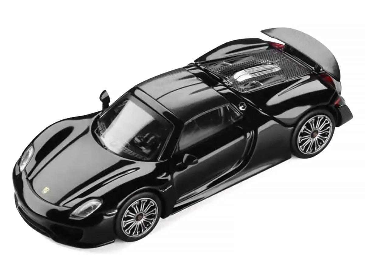 Porsche 918 Spyder Black with Carbon Top 1/64 Diecast Model Car by Trends Hobby Trends Hobby