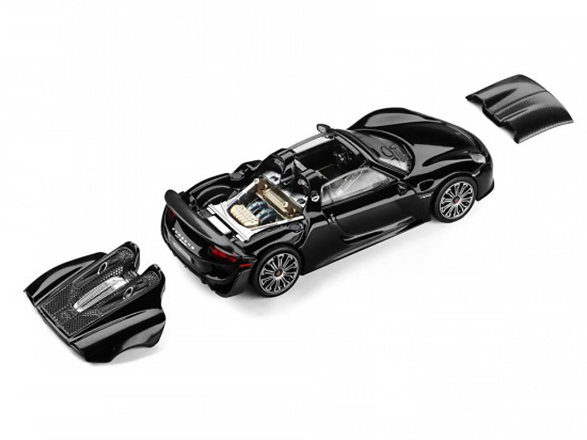 Porsche 918 Spyder Black with Carbon Top 1/64 Diecast Model Car by Trends Hobby Trends Hobby