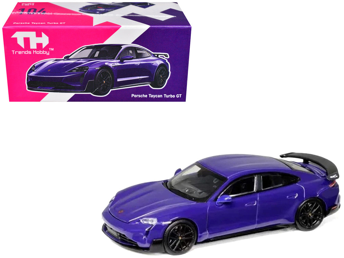 Porsche Taycan Turbo GT Purple 1/64 Diecast Model Car by Trends Hobby Trends Hobby