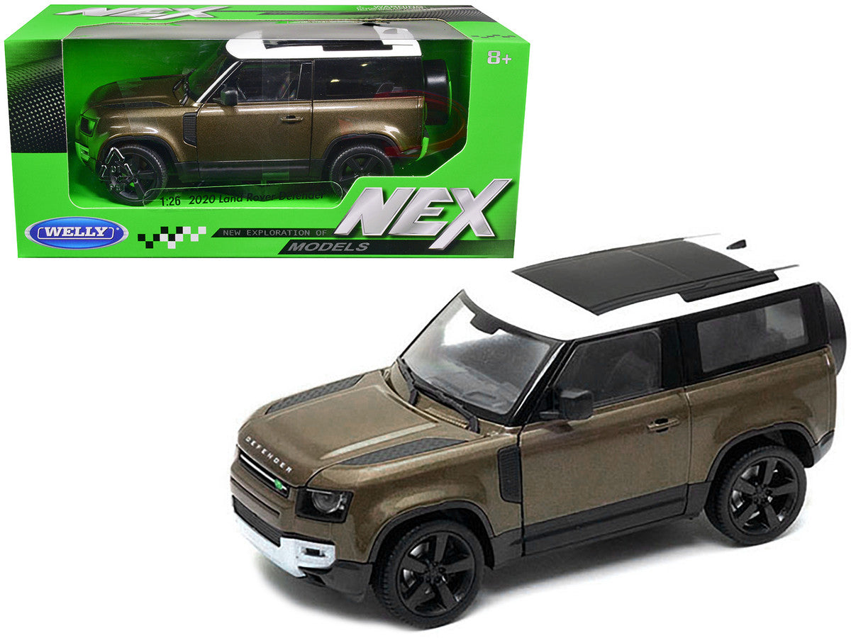 2020 Land Rover Defender Brown Metallic with White Top "NEX Models" 1/26 Diecast Model Car by Welly Welly