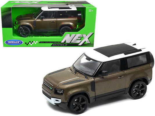 2020 Land Rover Defender Brown Metallic with White Top "NEX Models" 1/26 Diecast Model Car by Welly Welly