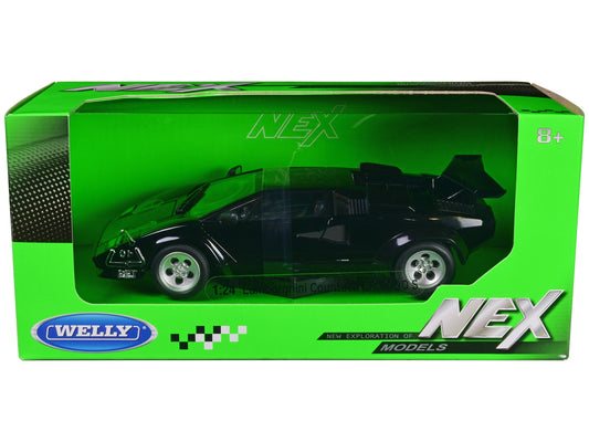 Lamborghini Countach LP 5000 S Black "NEX Models" Series 1/24 Diecast Model Car by Welly