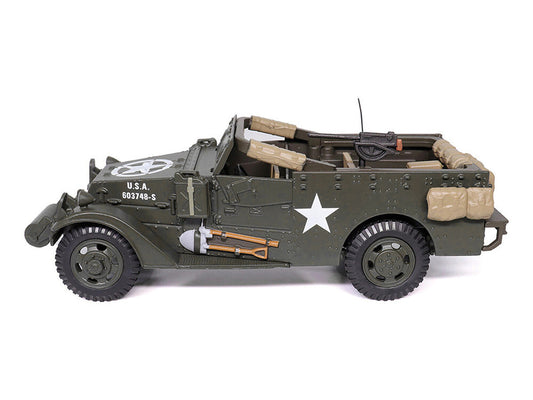 White M3 Scout Car Olive Drab "United States Army" 1/43 Diecast Model by Militaria Die Cast Militaria Die Cast