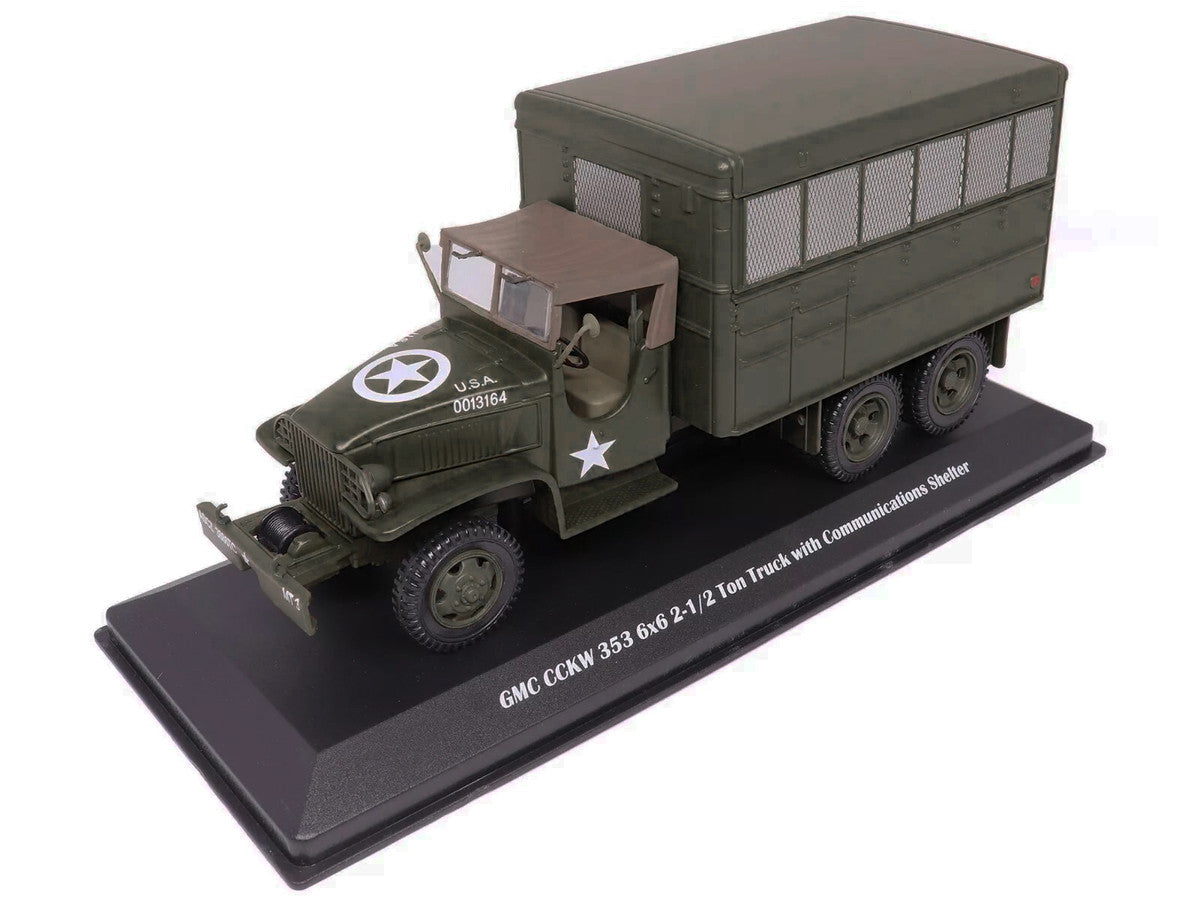 GMC CCKW 353 6x6 2-1/2 Ton Truck with Communications Shelter Olive Drab "United States Army" 1/43 Diecast Model by Militaria Die Cast Militaria Die Cast