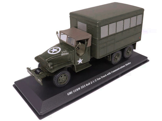 GMC CCKW 353 6x6 2-1/2 Ton Truck with Communications Shelter Olive Drab "United States Army" 1/43 Diecast Model by Militaria Die Cast Militaria Die Cast