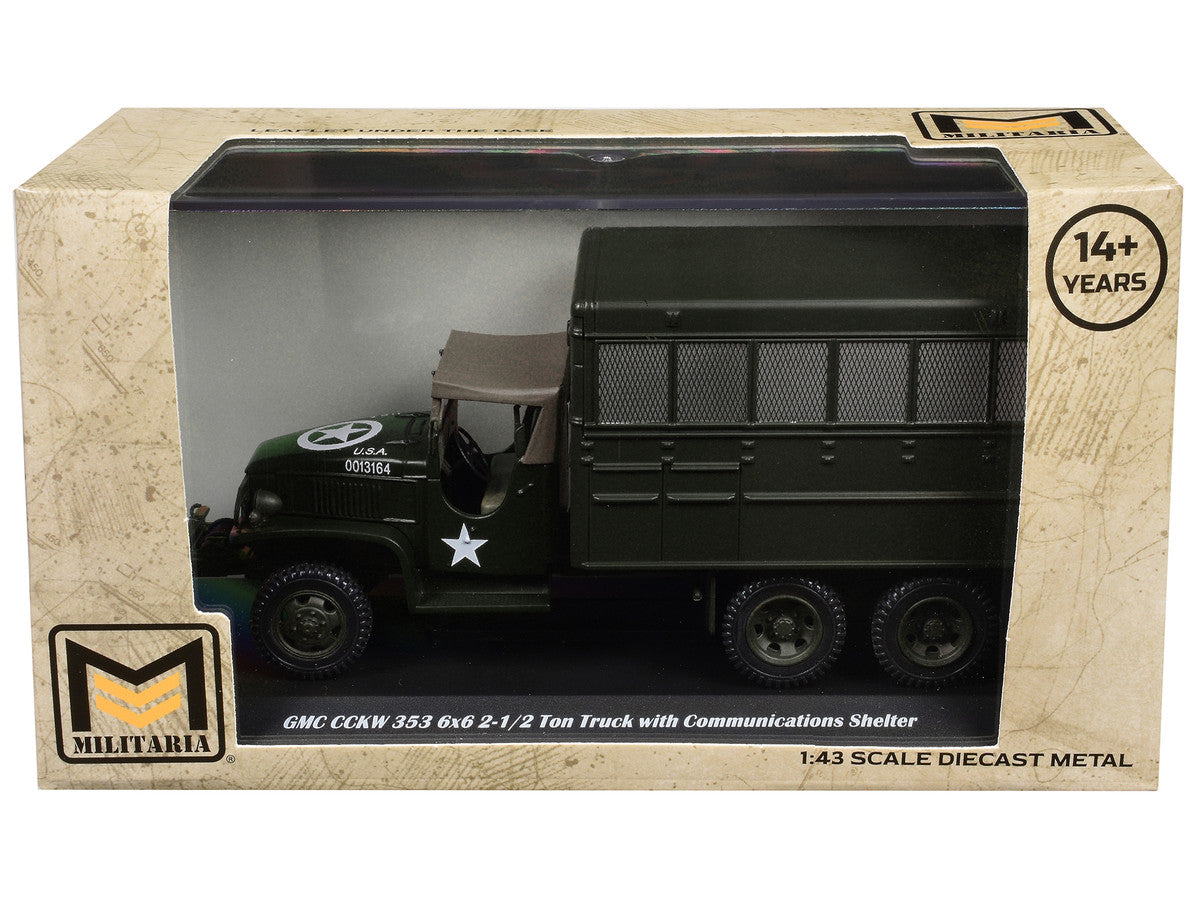 GMC CCKW 353 6x6 2-1/2 Ton Truck with Communications Shelter Olive Drab "United States Army" 1/43 Diecast Model by Militaria Die Cast Militaria Die Cast