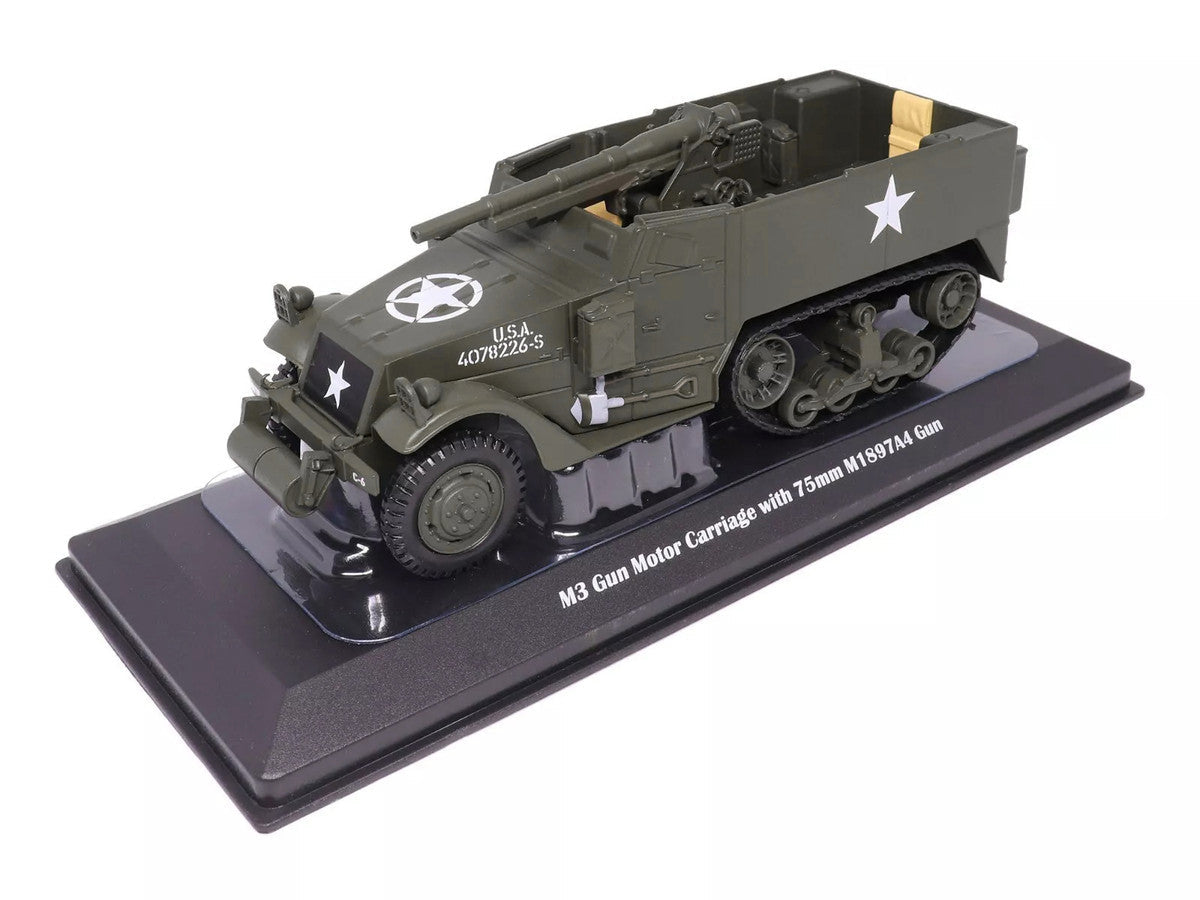 M3 Gun Motor Carriage with 75mm M1897A4 Gun Olive Drab "United States Army" 1/43 Diecast Model by Militaria Die Cast Militaria Die Cast