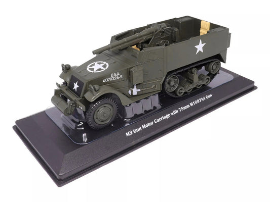 M3 Gun Motor Carriage with 75mm M1897A4 Gun Olive Drab "United States Army" 1/43 Diecast Model by Militaria Die Cast Militaria Die Cast