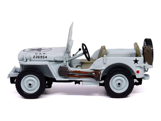 Willys Jeep 1/4-Ton Car Light Blue "United States Navy" 1/43 Diecast Model by Militaria Die Cast-1