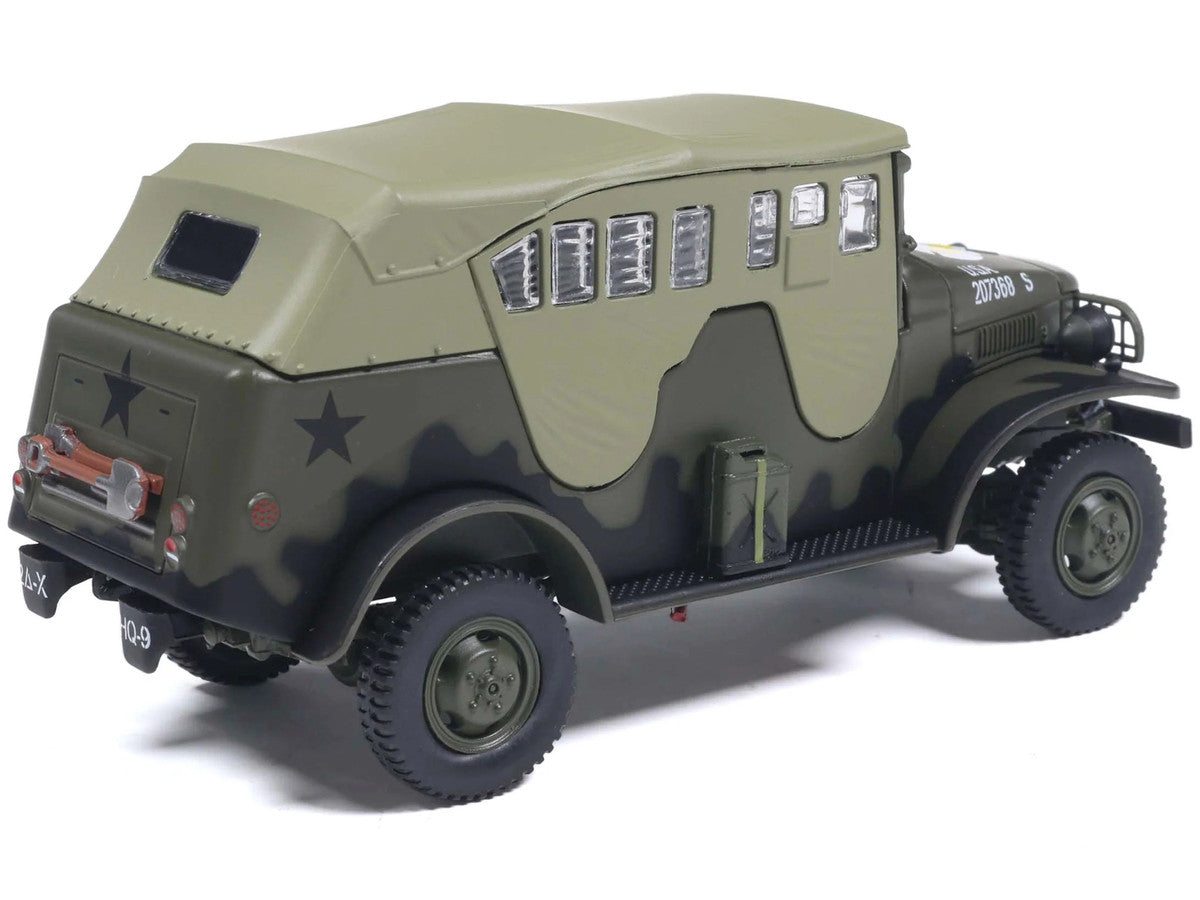 Dodge WC-6 Command Car with Canvas Top Olive Drab "2nd Armored Division France" (1944) United States Army 1/43 Diecast Model by Militaria Die Cast Militaria Die Cast