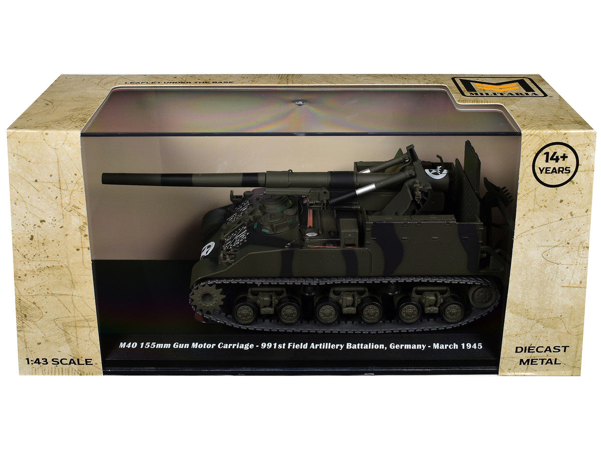 M40 155mm Gun Motor Carriage "991st Field Artillery Battalion Germany" (1945) United States Army 1/43 Diecast Model by Militaria Die Cast-1