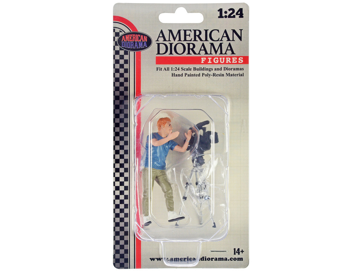 "On-Air" Figure 5 with Standing Camera for 1/24 Scale Models by American Diorama American Diorama