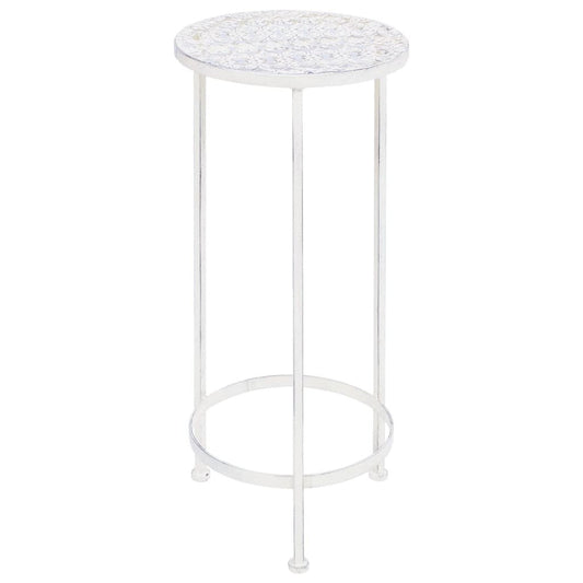 Plant Stand Set 3 Pieces Vintage Style Metal Antique White W2B