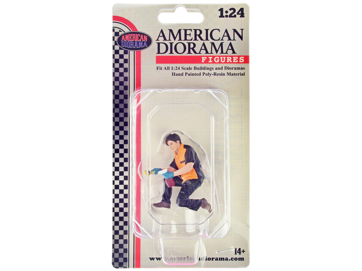 "Detail Masters" Figure 1 (Wheel Cleaning) for 1/18 Scale Models by American Diorama American Diorama