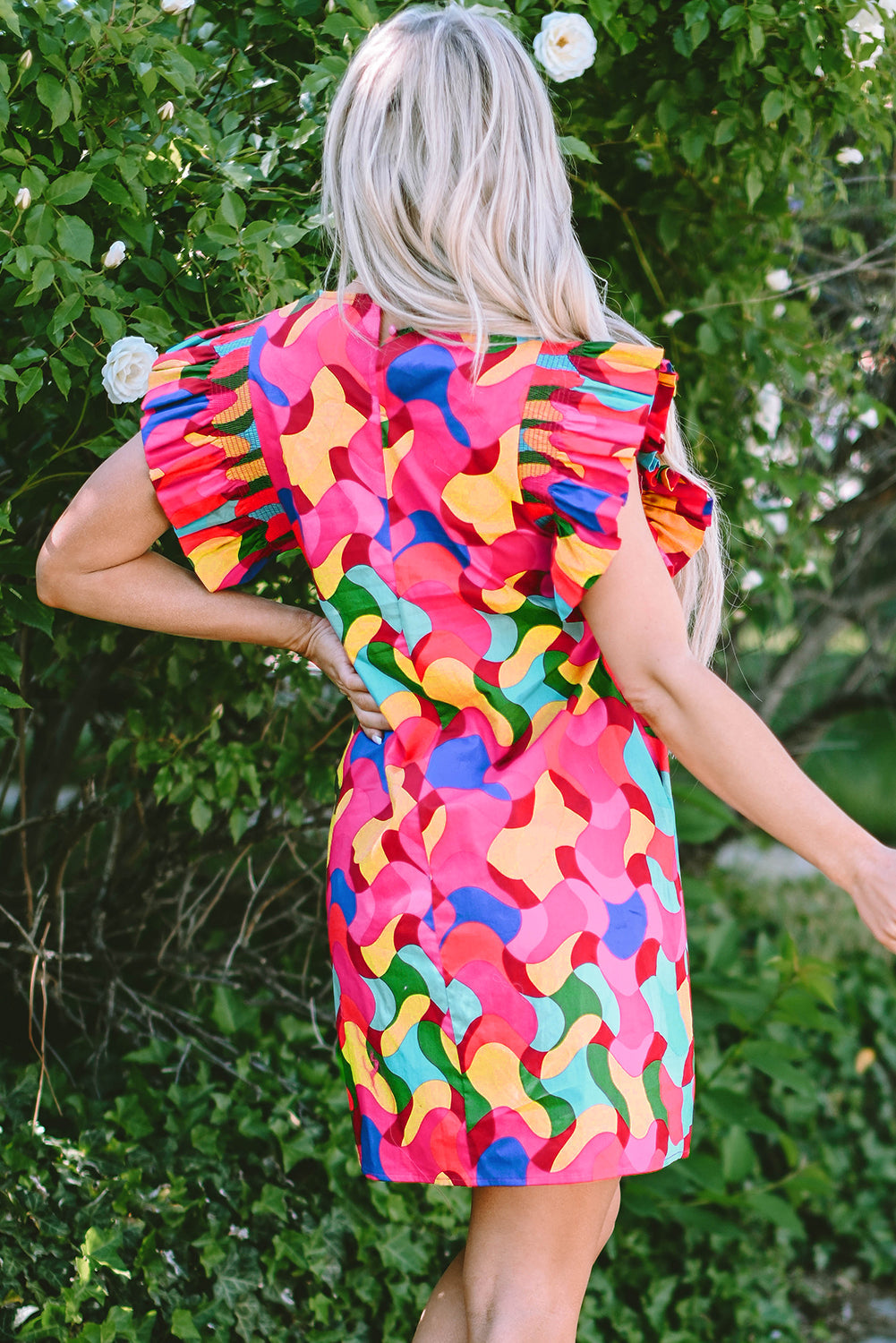 Amaia Ruffle Sleeve Shift Dress-1