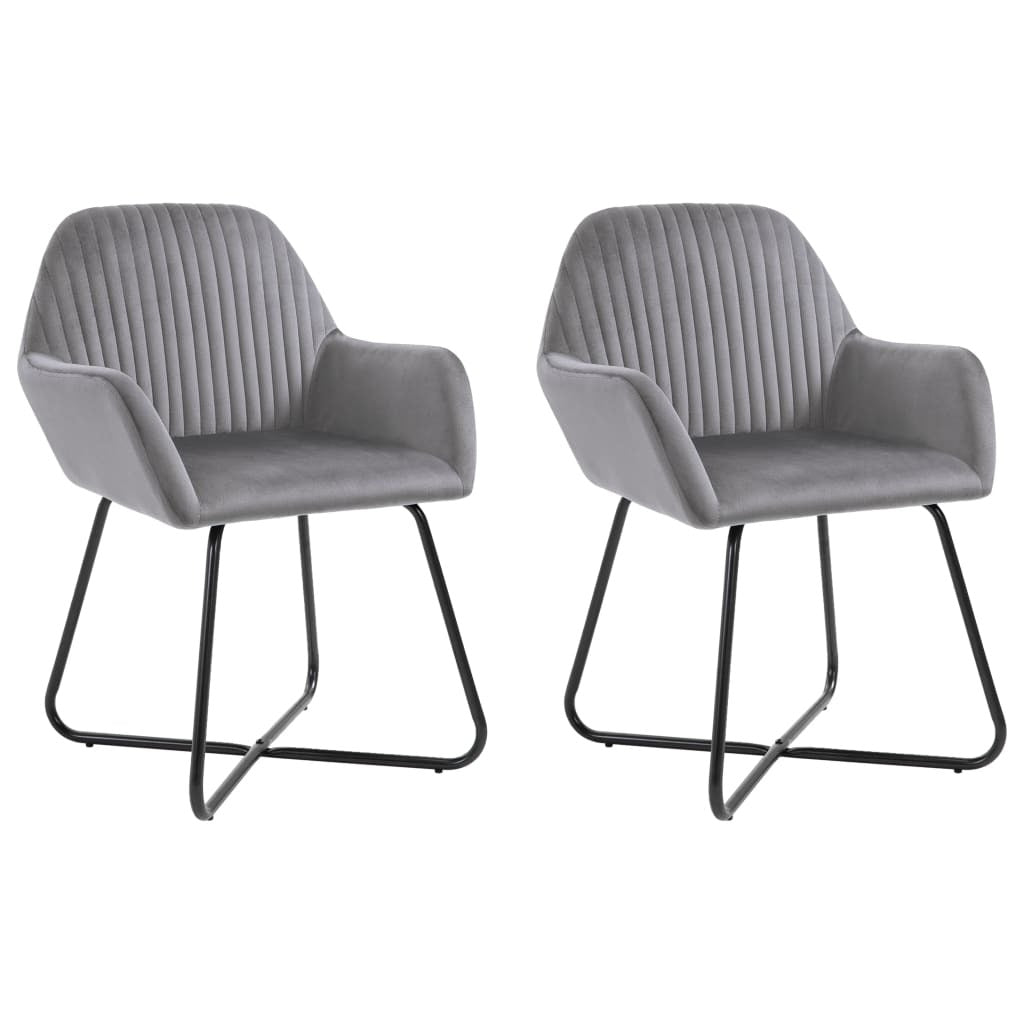 Dining Chairs 2 pcs Gray Velvet W2B