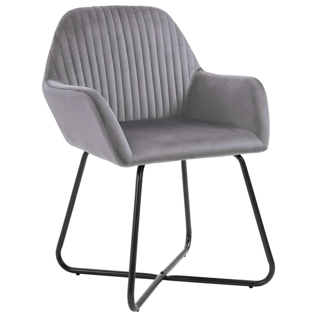 Dining Chairs 2 pcs Gray Velvet W2B