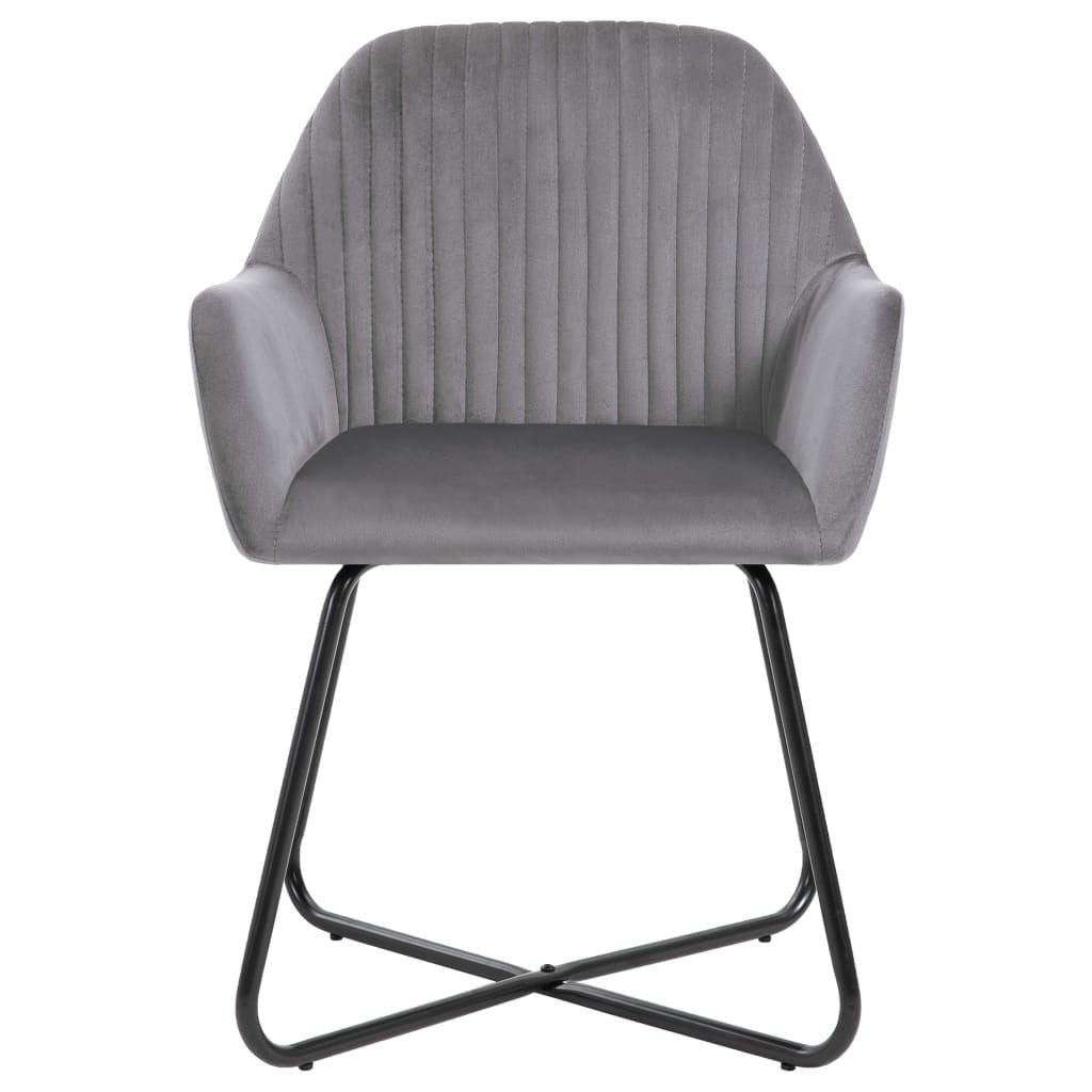 Dining Chairs 2 pcs Gray Velvet W2B