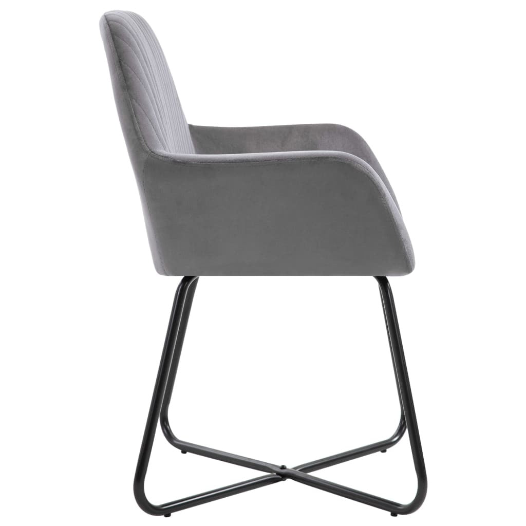Dining Chairs 2 pcs Gray Velvet W2B