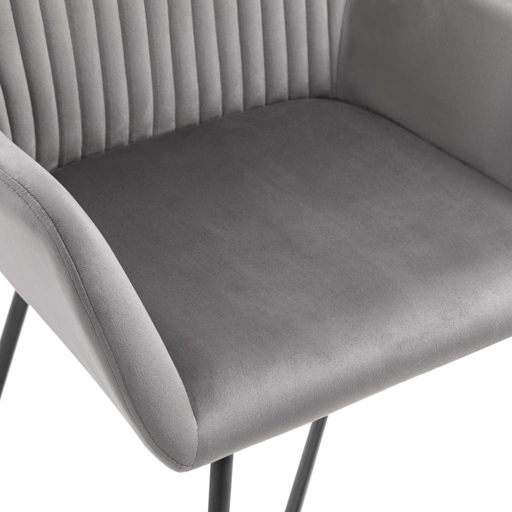 Dining Chairs 2 pcs Gray Velvet W2B