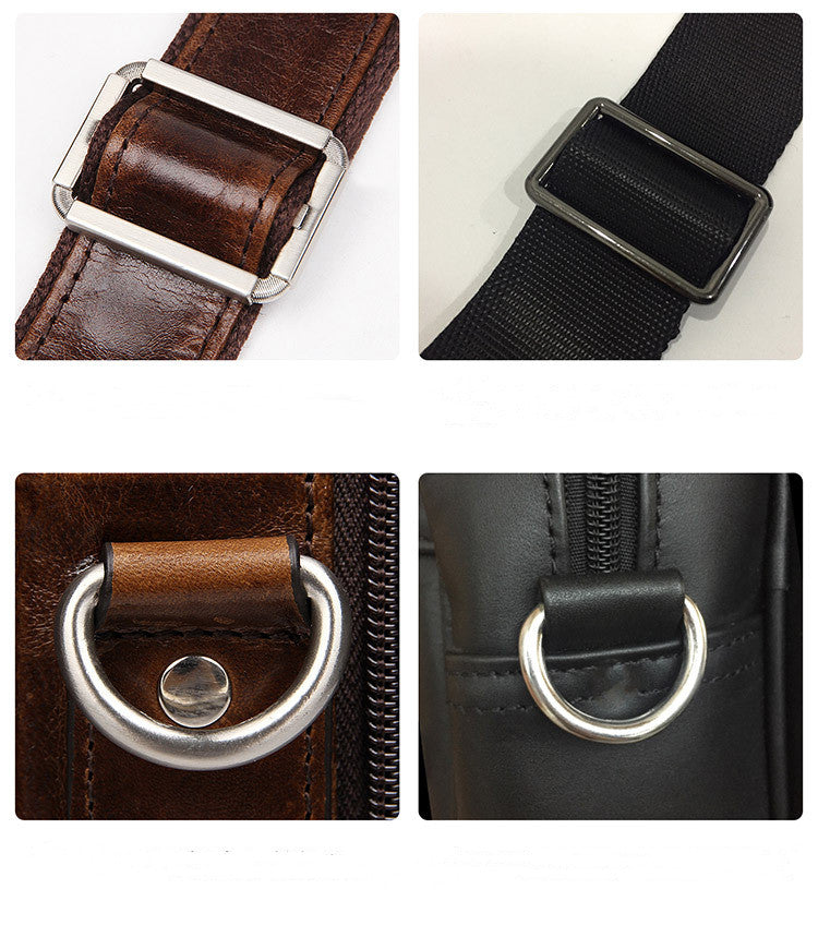 Men's Large Capacity Leather Handbag Computer Briefcase CJD