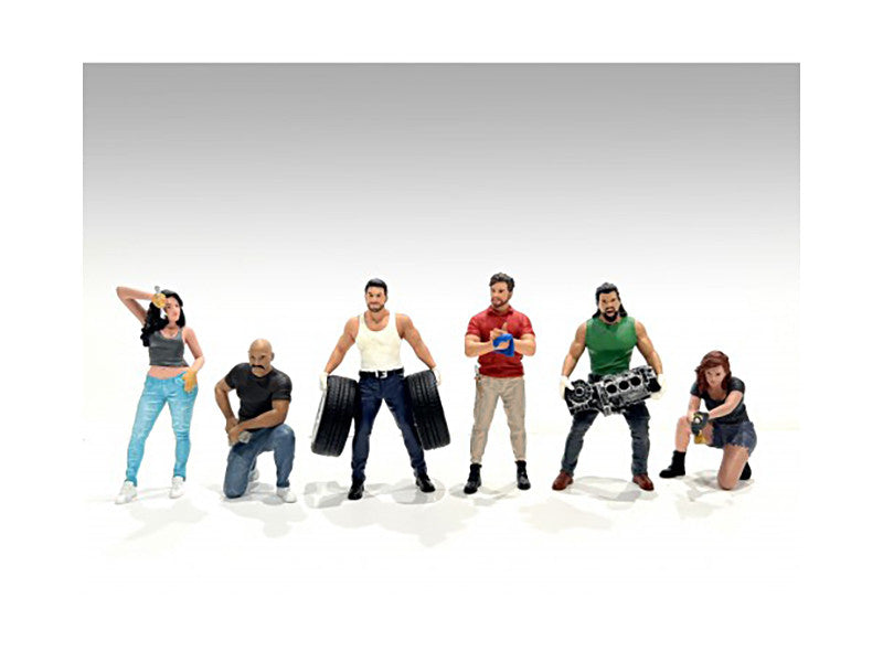 "Muscle Mechanics" 6 piece Figure Set for 1/24 Scale Models by American Diorama-1