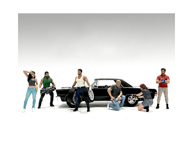 "Muscle Mechanics" 6 piece Figure Set for 1/24 Scale Models by American Diorama-0