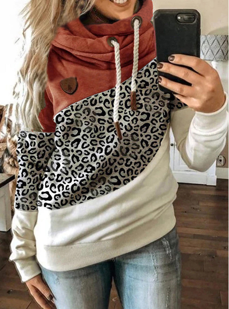 Printed stitching hooded fleece loose sweatshirt Best YouTube Store