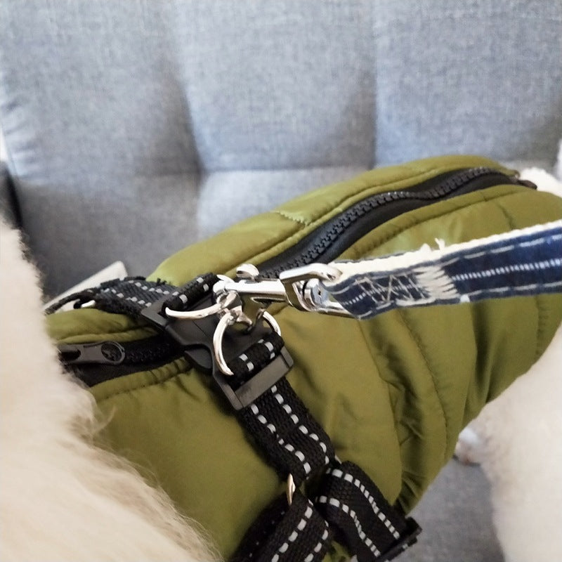 Waterproof Dog Clothes Winter Dog Coat With Harness Warm Pet Clothing Big Dog Jacket Chihuahua Labrador Coat Costume Best YouTube Store